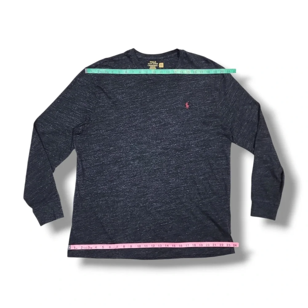 POLO RALPH LAUREN Classic Fit Charcoal Heather‎ Long Sleeve T-Shirt Men's XL